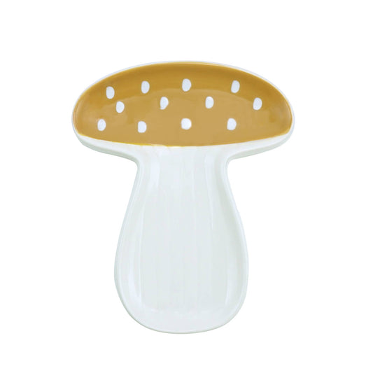 Sleutelhanger met keramische sieraden in de vorm van een paddenstoel uit het bos.