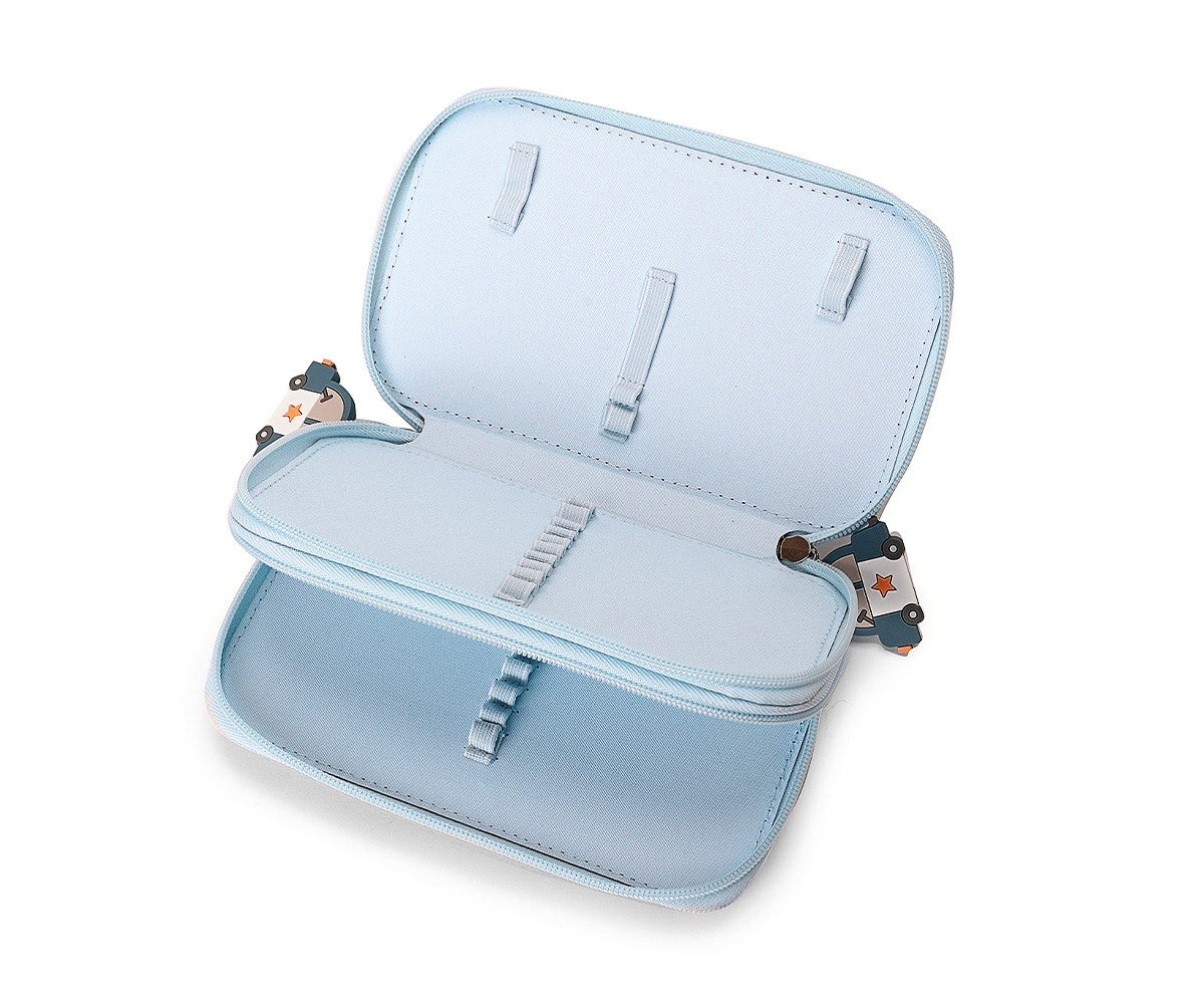 Auto-pennenetui met dubbel compartiment