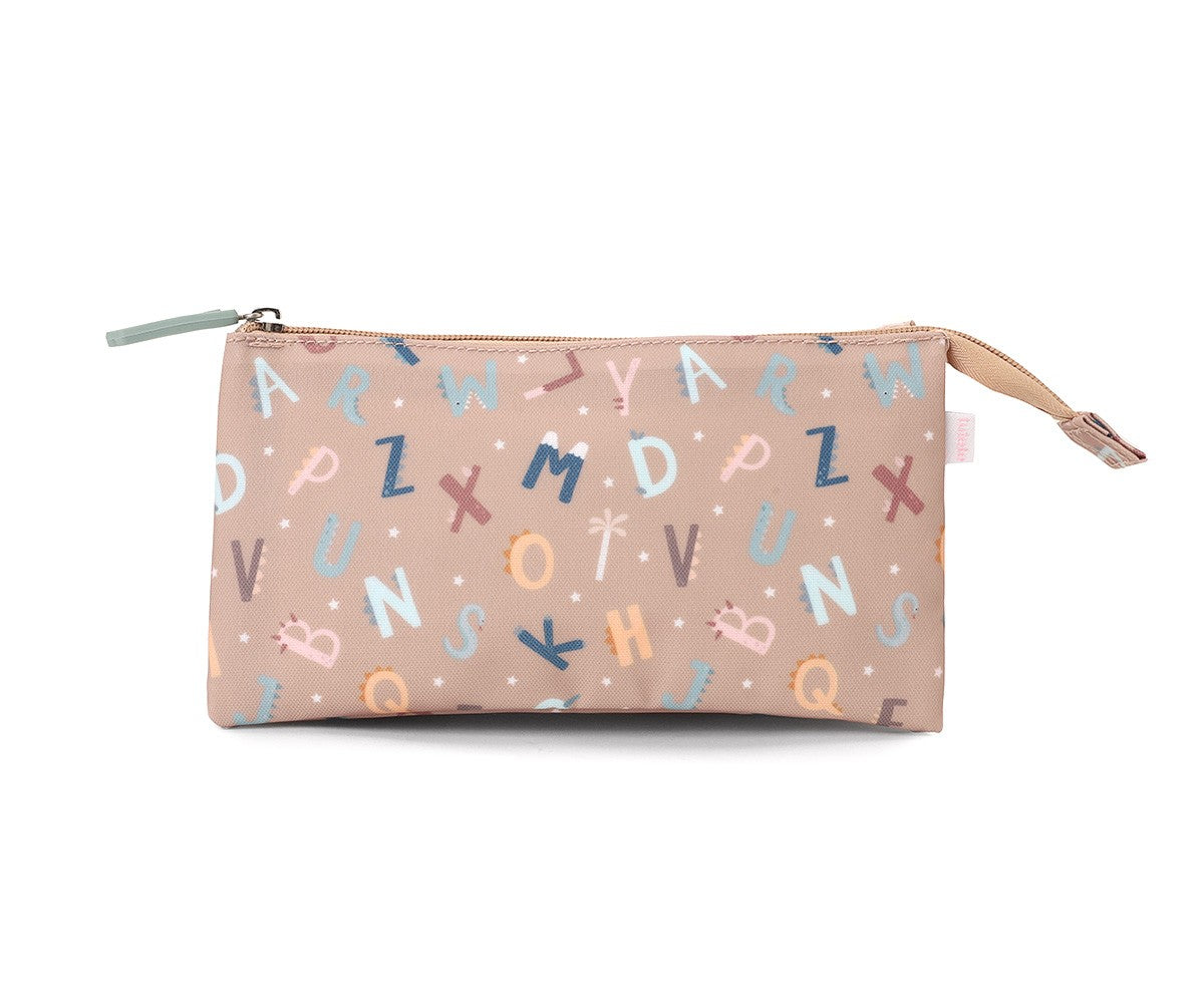 3 Compartment Pencil Case with Funny Alphabet Letters