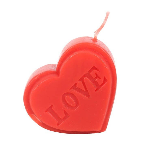 Bougie de Saint-Valentin en forme de cœur rouge