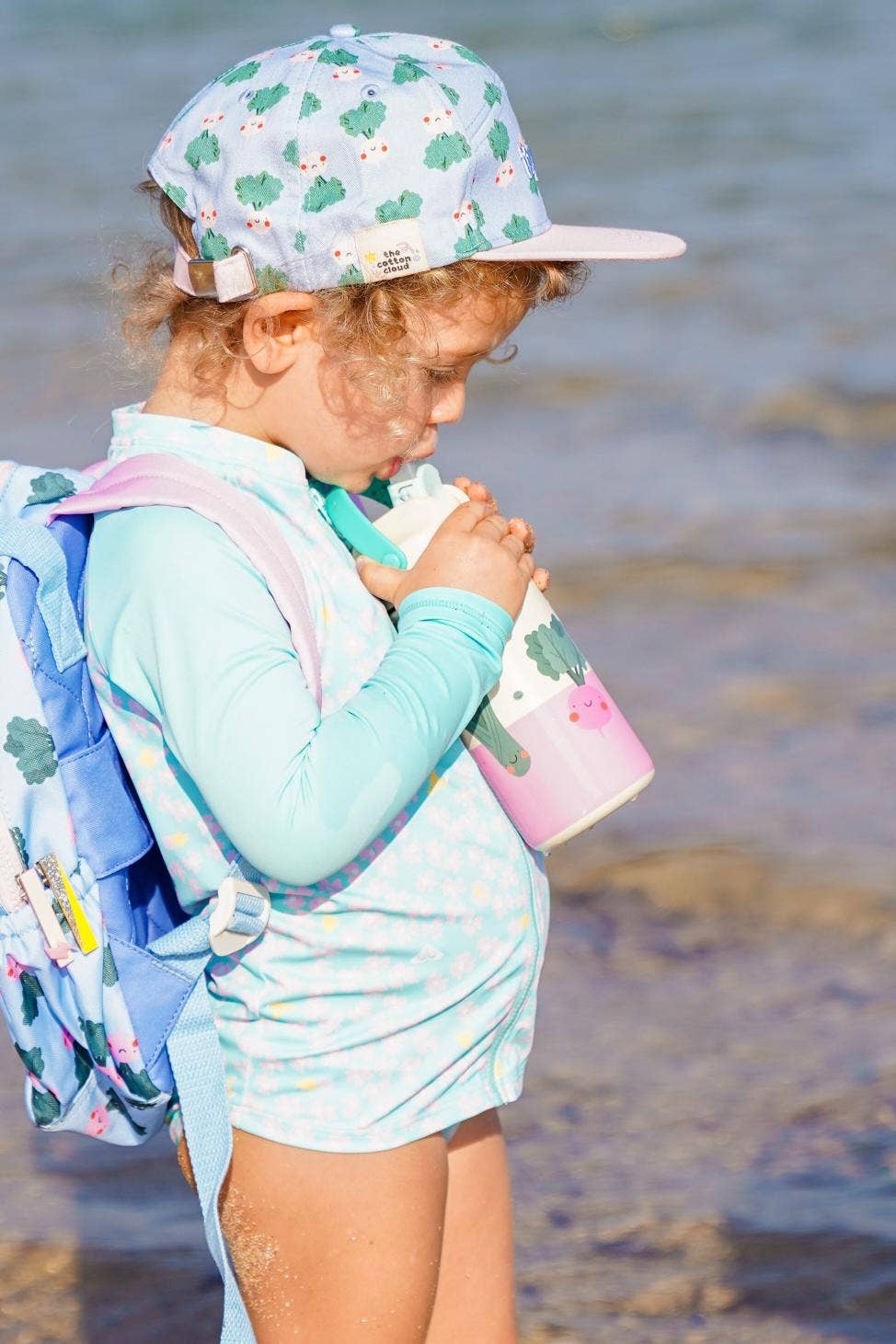 Stainless Steel Insulated Water Bottle for Children with Dancing Hearts