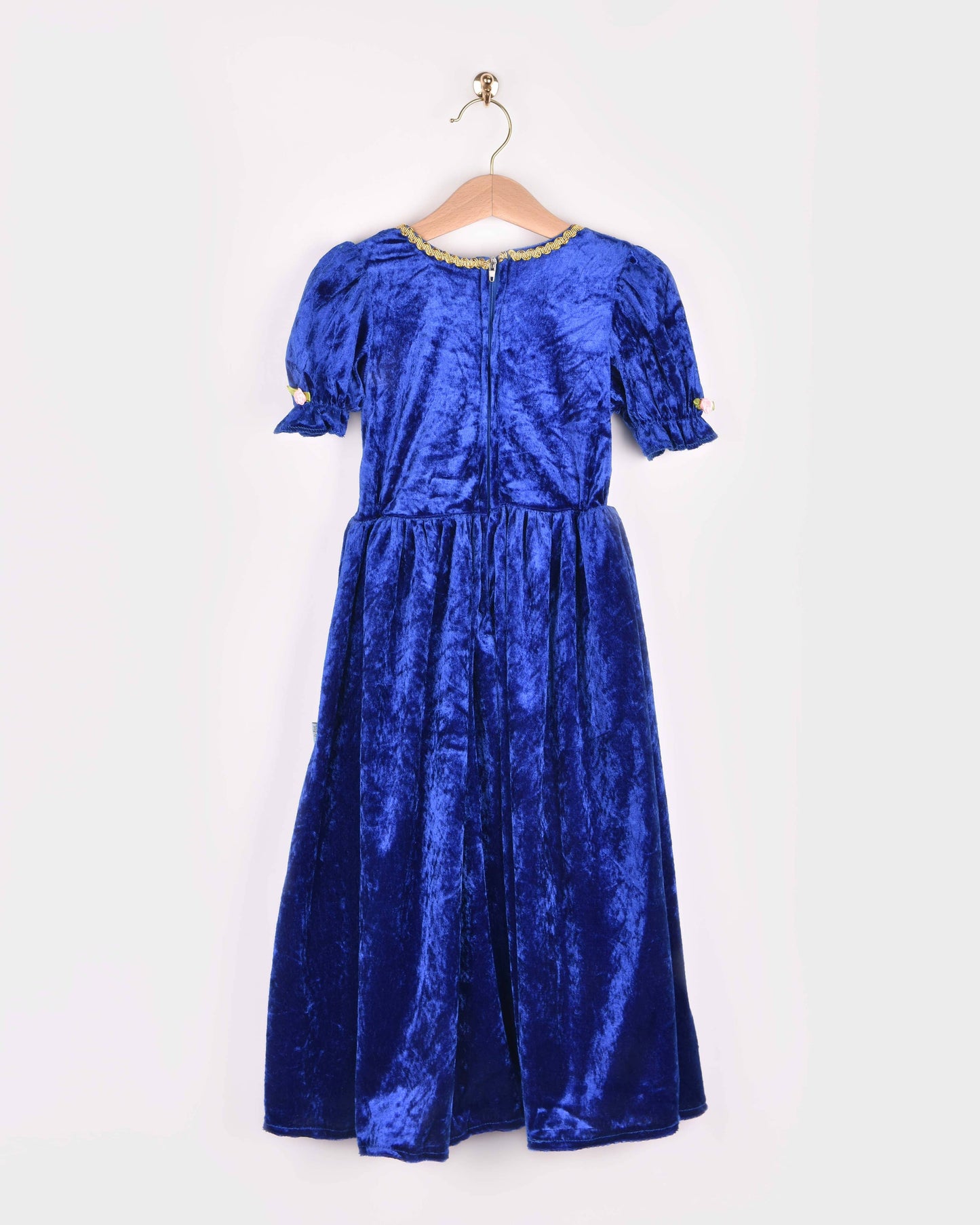 Robe de princesse bleue en velours 110-116 cl 4-6 ans