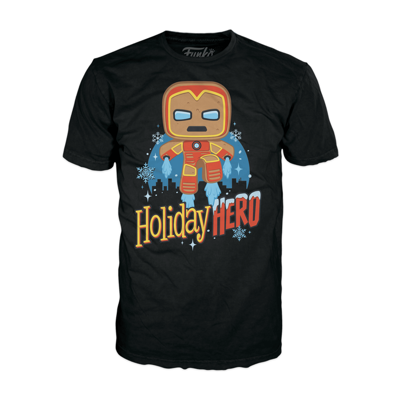 gingerbread iron man holiday hero boxed tee