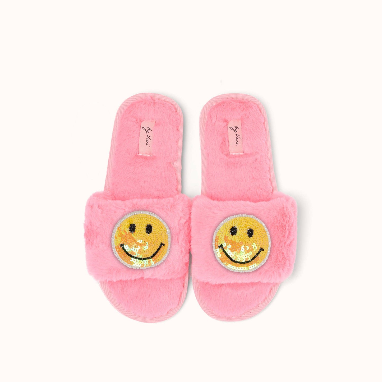 Pair of slippers brooches - Yellow Smiley