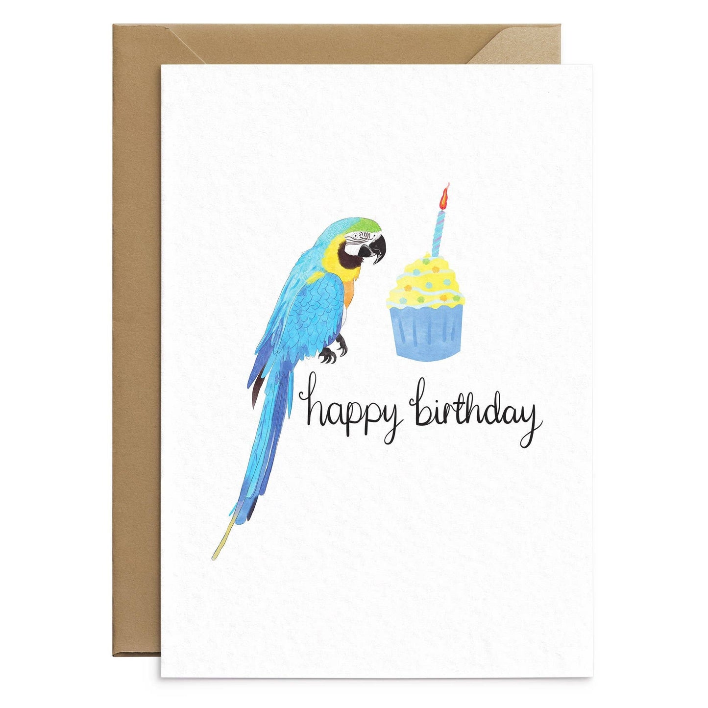 Blue Macaw Parrot Birthday Card