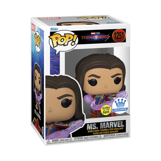 pop ms marvel in fighting stance glow 1251