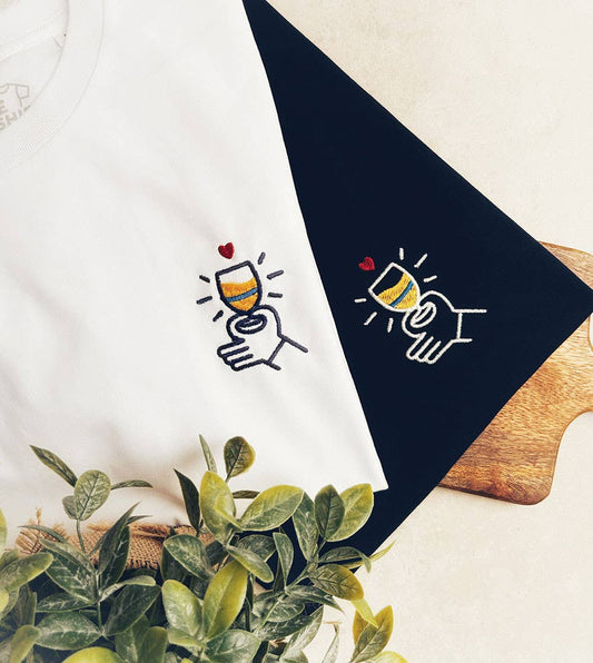 T-shirt Brodé - Cœur Pastis