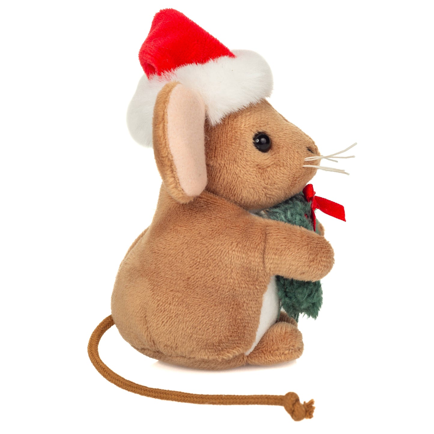 Peluche Souris de Noël avec couronne