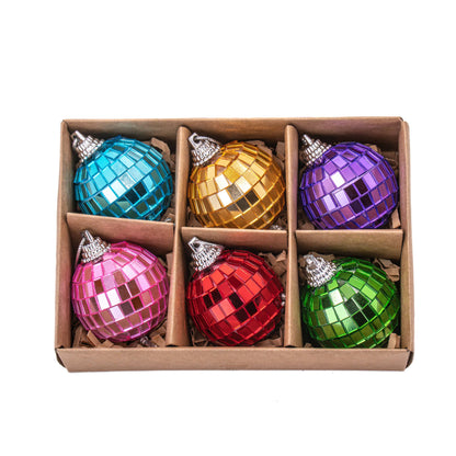 Boules de Noël à facettes Multicolores 6-Pack