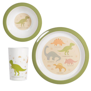 Set Vaisselle Enfant Dinosaures "Desert Dino" – Assiette, Verre et Tasse