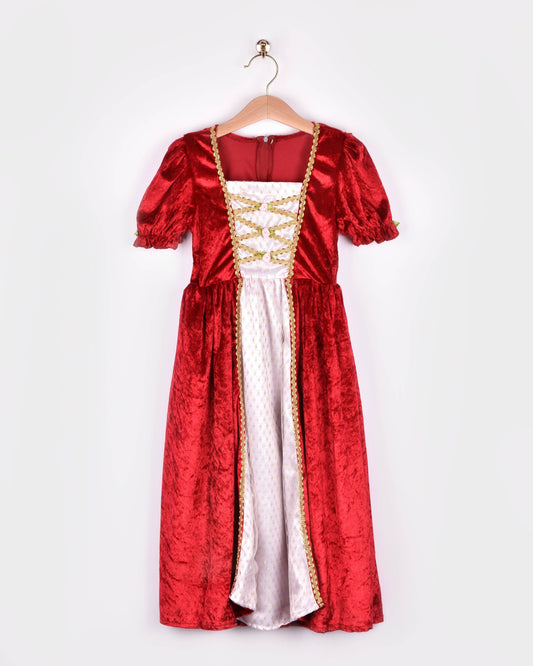 Robe de princesse en velours rouge taille 110-116 cm 4-6 ans