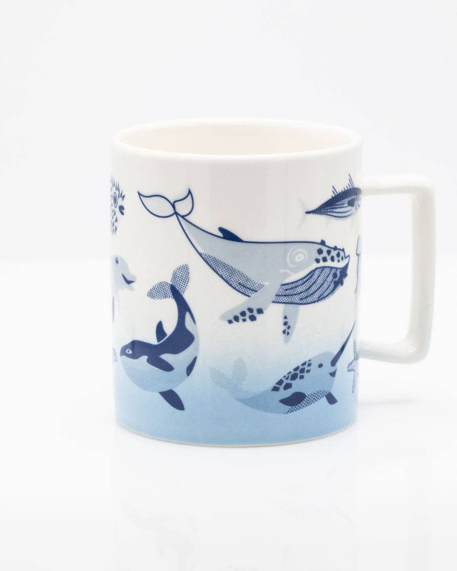 Mug Rétro Marine Life (350 ml) – produit scientifique Cognitive Surplus EU, vue 1