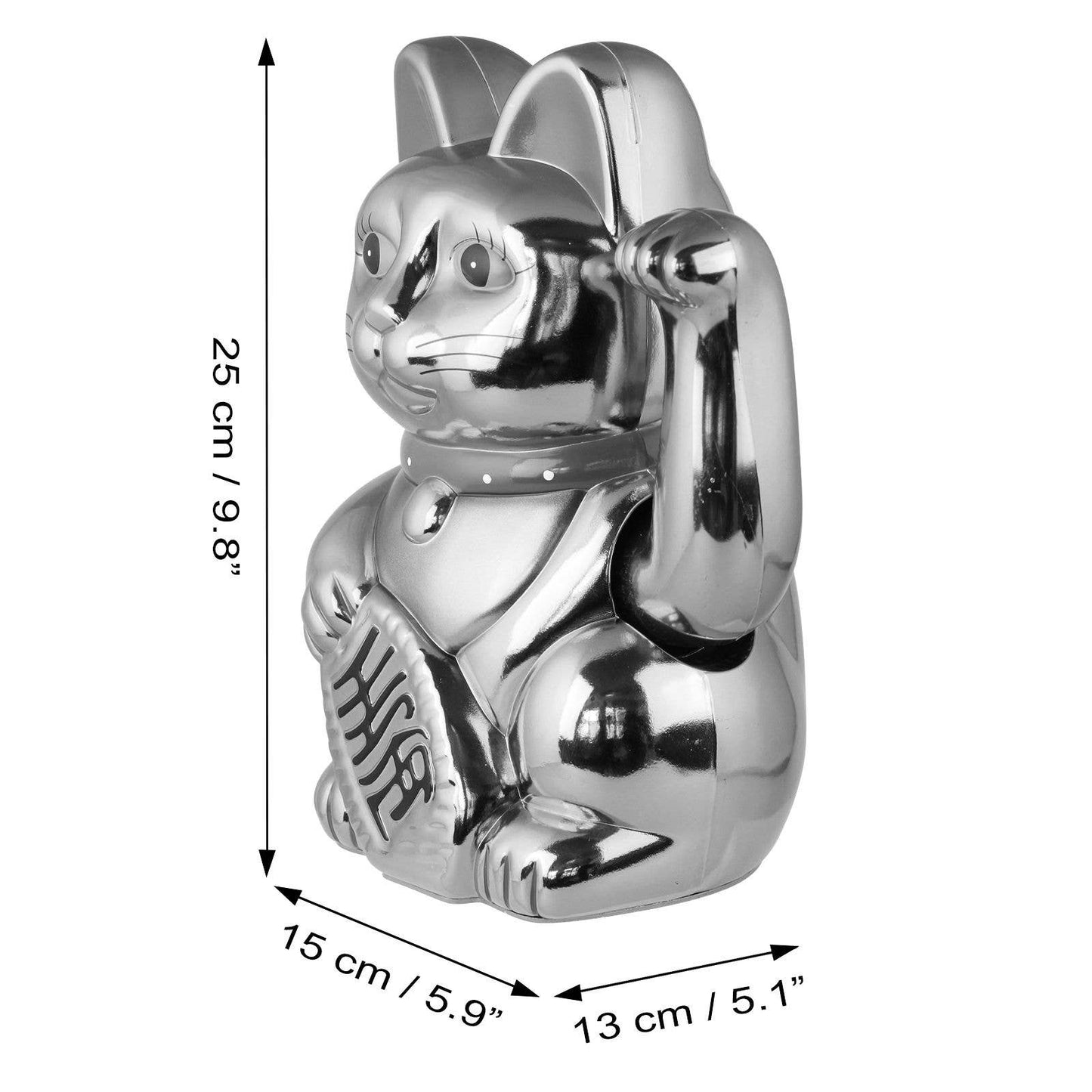 Maneki-neko gelukskat, golvende kat, 25 cm, wit