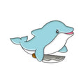 Pin's Dauphin avec un Couteau