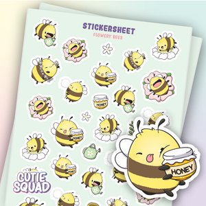Flowery Bee Sticker Sheets