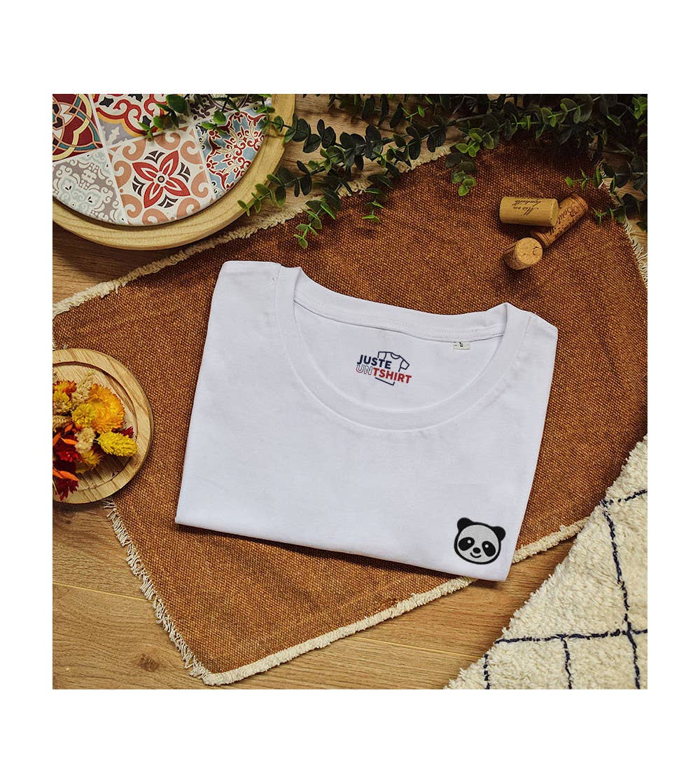 Geborduurd panda-T-shirt
