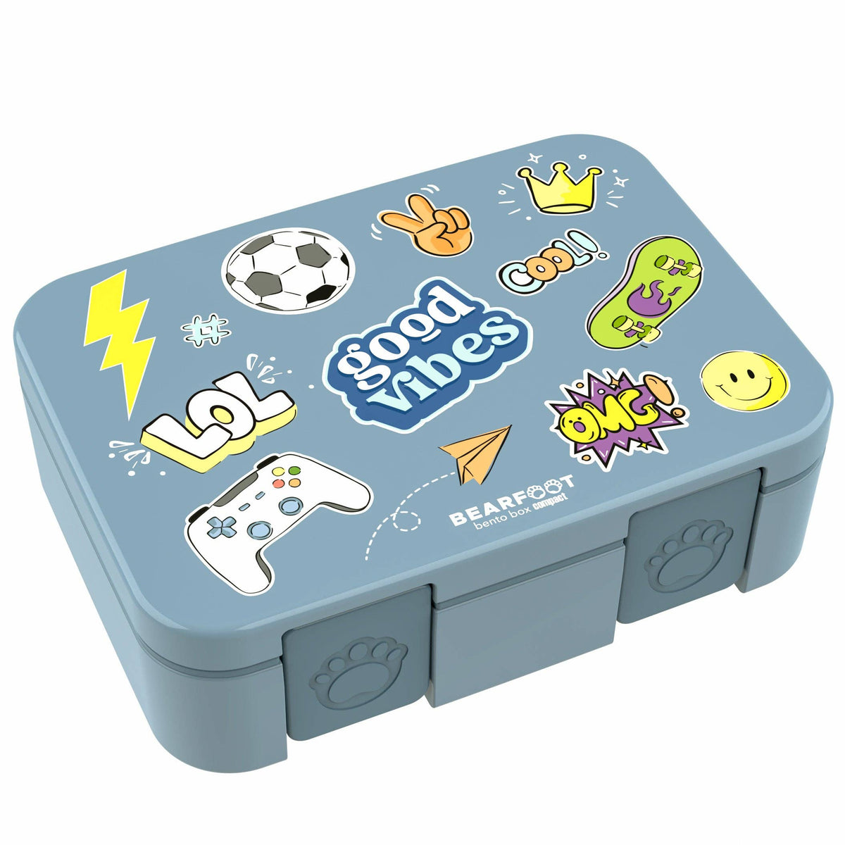 Boîte Bento COMPACT à Compartiments - Sticker Bleu