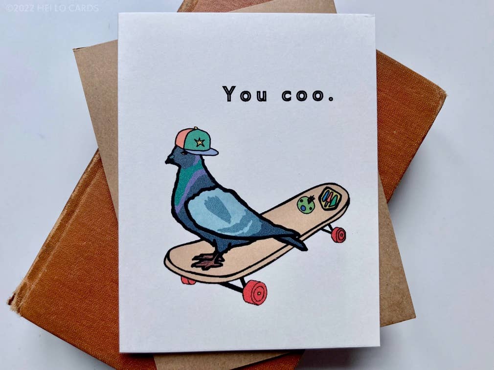 Carte de vœux Pigeon « You Coo. »