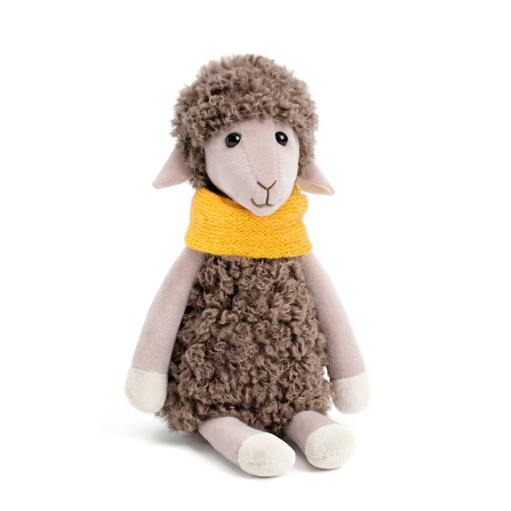 Bibi la brebis avec un bonnet jaune de 16 cm
