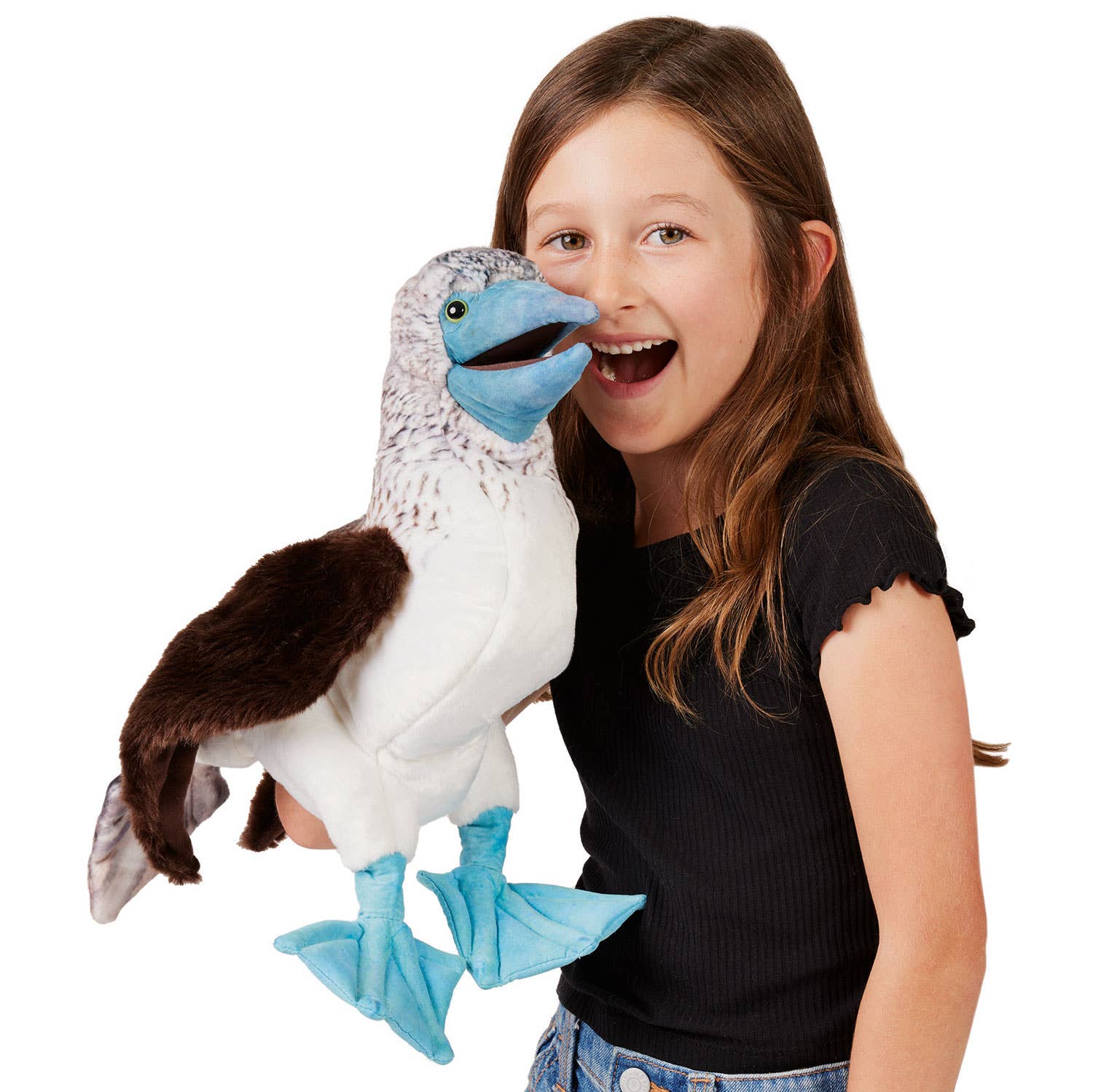 Marionnette à main Fou à pieds bleus 3223/ Fou à pieds bleus Folkmanis réaliste