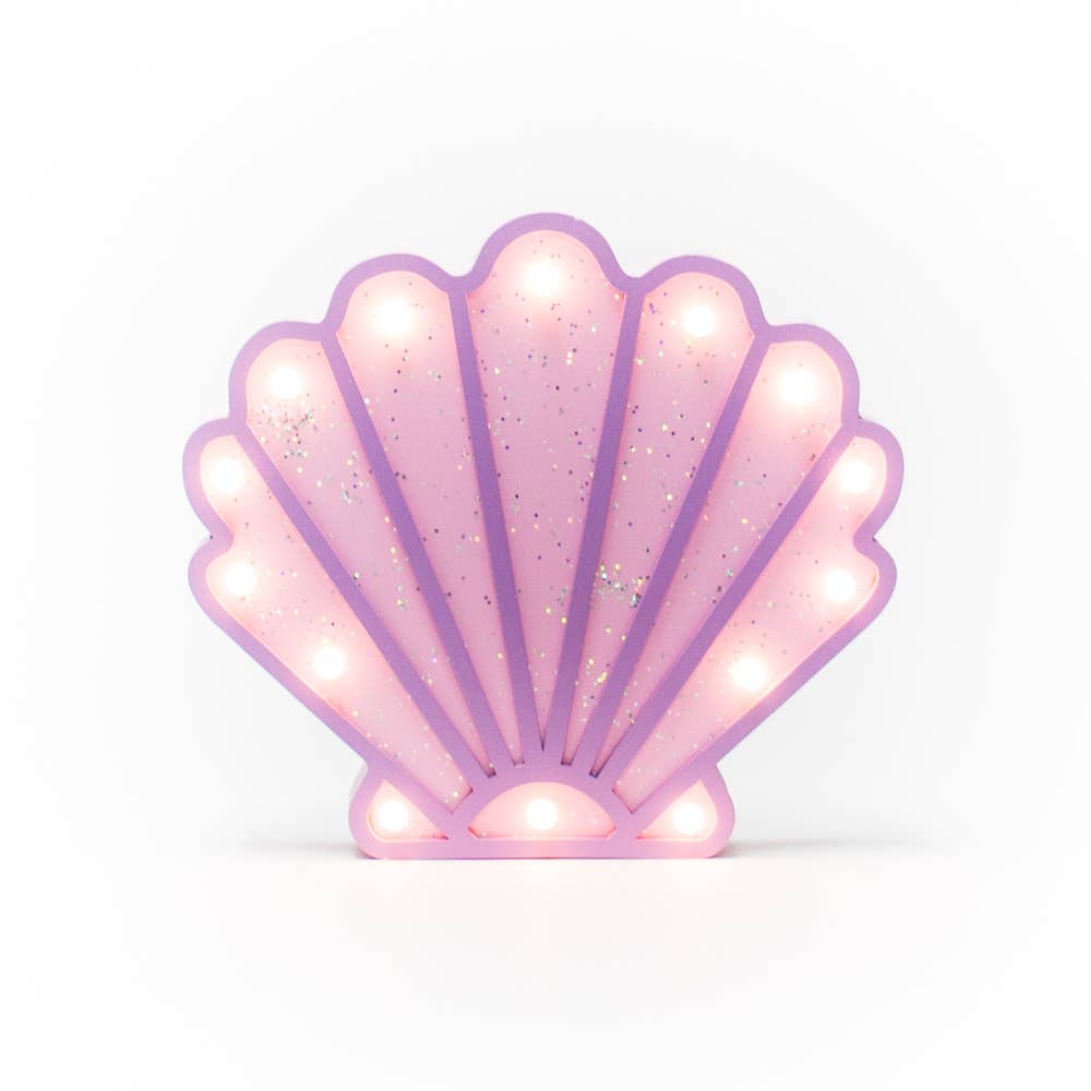 Mermaid &amp; Shell Wooden Light-Up Figurines