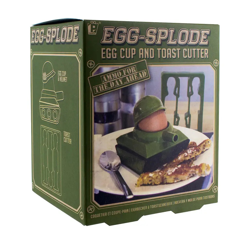 EggSplode 3-delige eierhouder- en broodsnijderset