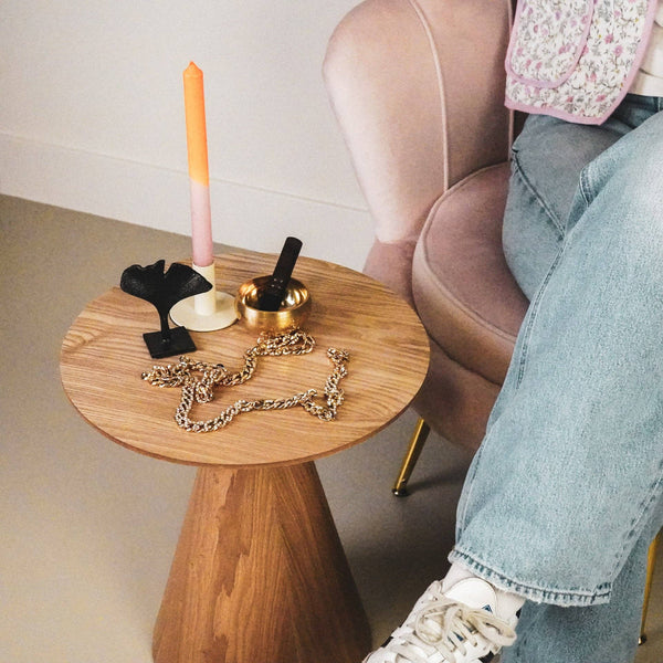 Candlestick - Basic - Metal - Beige - 8x8x6.5cm