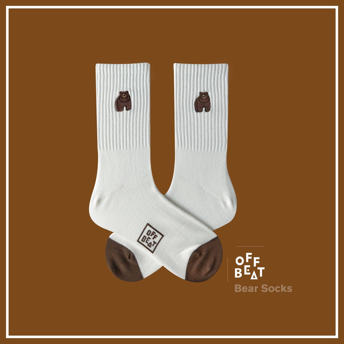 Chaussettes Brodées Ours