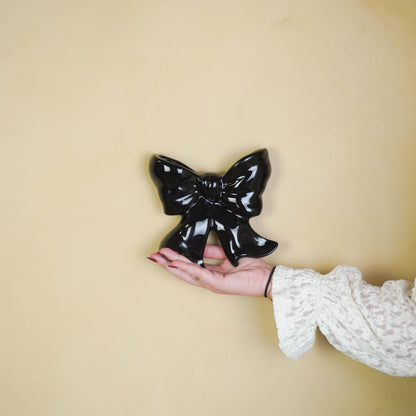 Vase mural- Vase Bol- Céramique- Noir- 19x18,5x5,5 cm