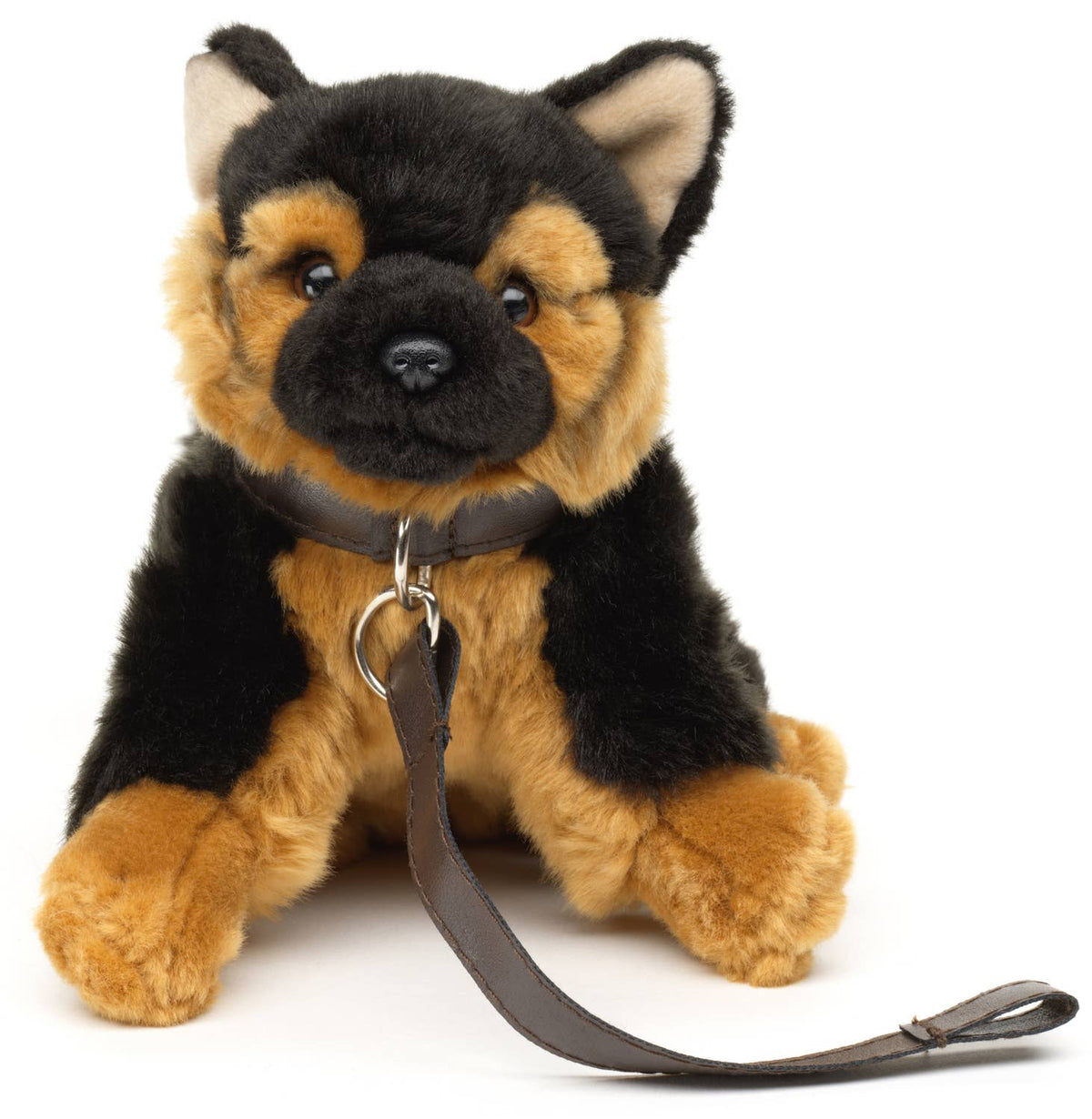 Peluche Berger Allemand avec Laisse & Son – 19 cm