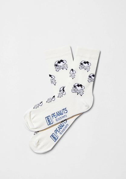 BeSnoopy Skull OffWhite - Chaussettes en coton biologique 100%