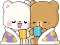 Figurine Milk and Mocha Bear Snuggles