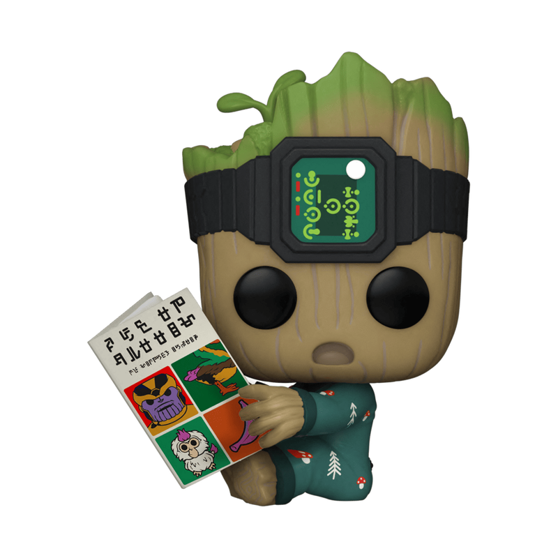 pop groot in onesie with book 1193