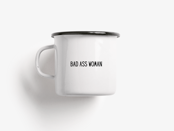 Bad Ass Woman emaille mok