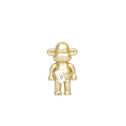 Ornement - Figurine Singe 'La Légende' - Résine - Or - 20,5x13,5x35cm
