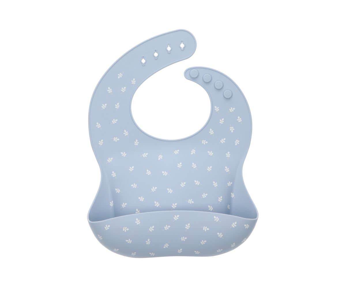 Blue Leaves Silicone Bib