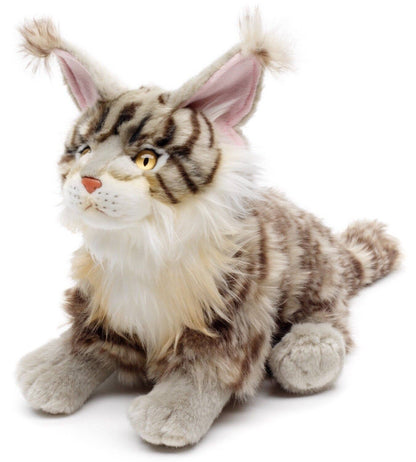 Peluche Chat Maine coon assis (gris)