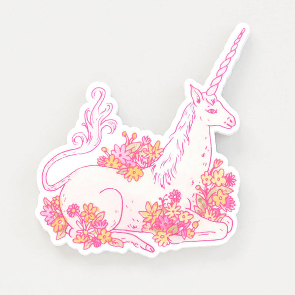 Bloeiende eenhoorn sticker