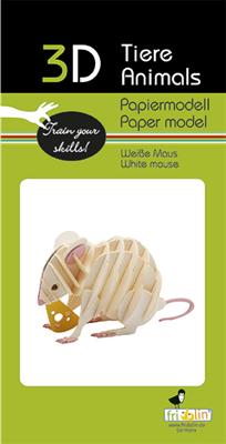 3D Papieren Model - Souris Blanche