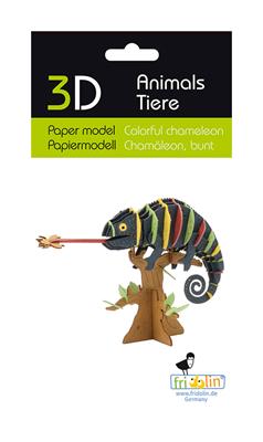 3D-papieren model - Kleurrijke kameleon
