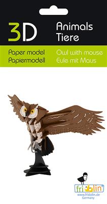 Modèle En Papier 3D - Hibou avec Souris
