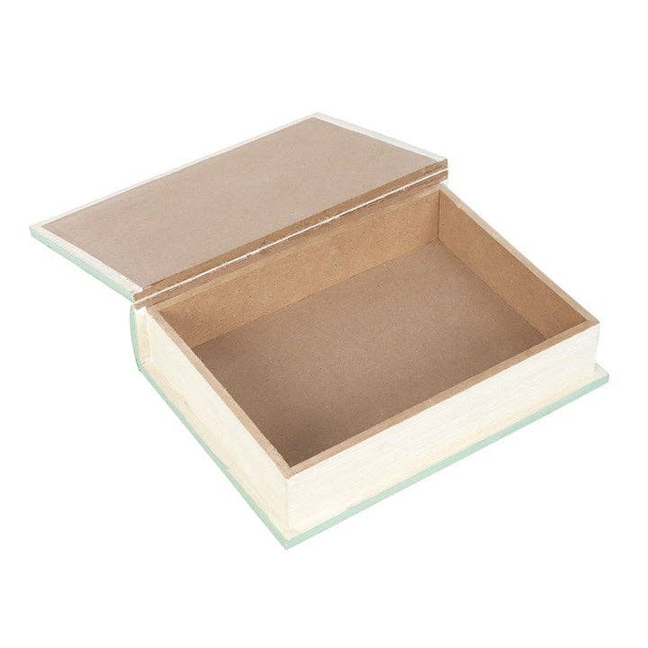 Boîte de rangement en forme de livre vert