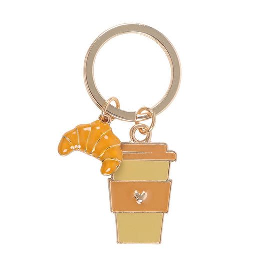 Porte-clés Croissant « Café et un ami »