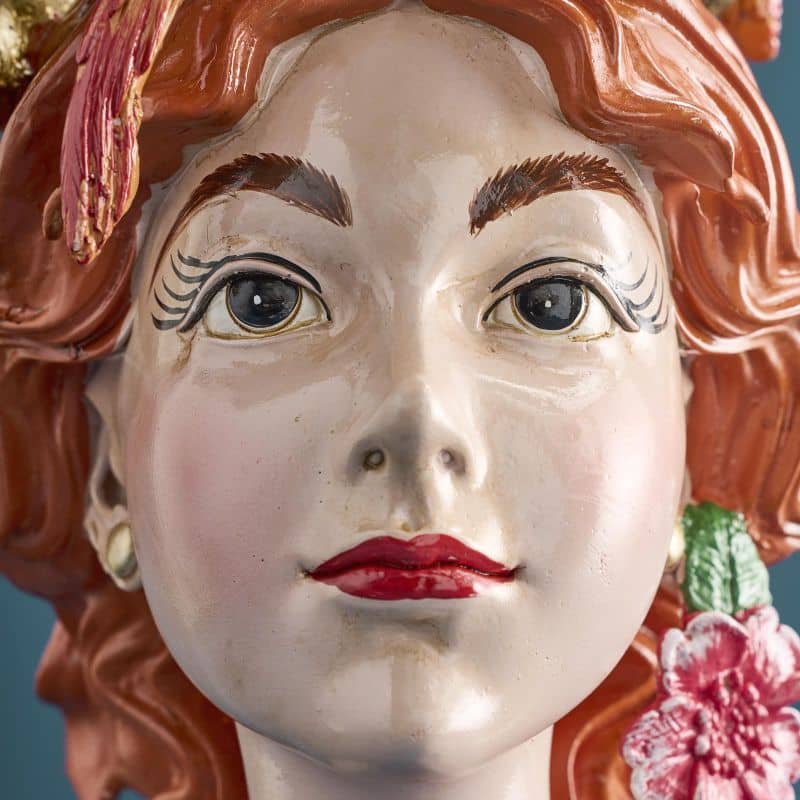Vase tête de femme M. Perroquets