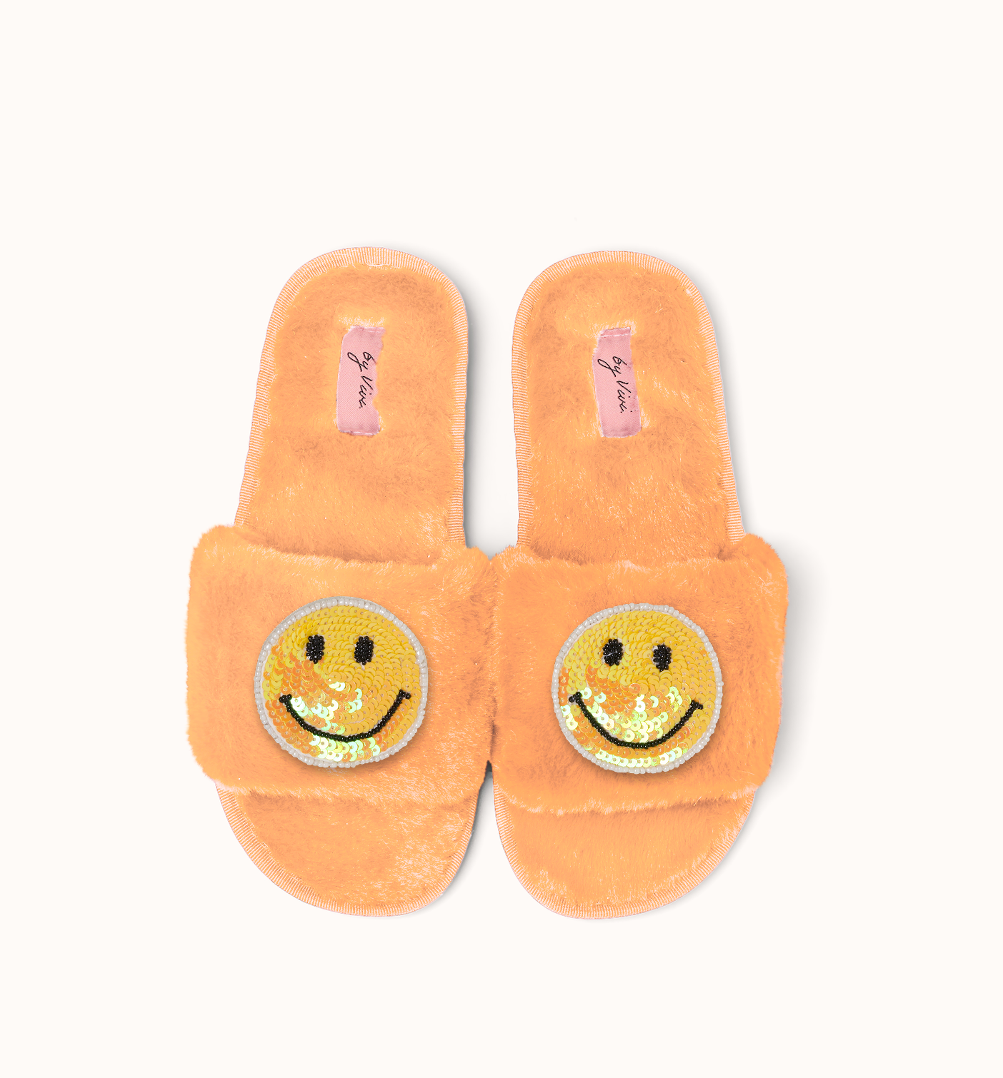 Pair of slippers brooches - Yellow Smiley