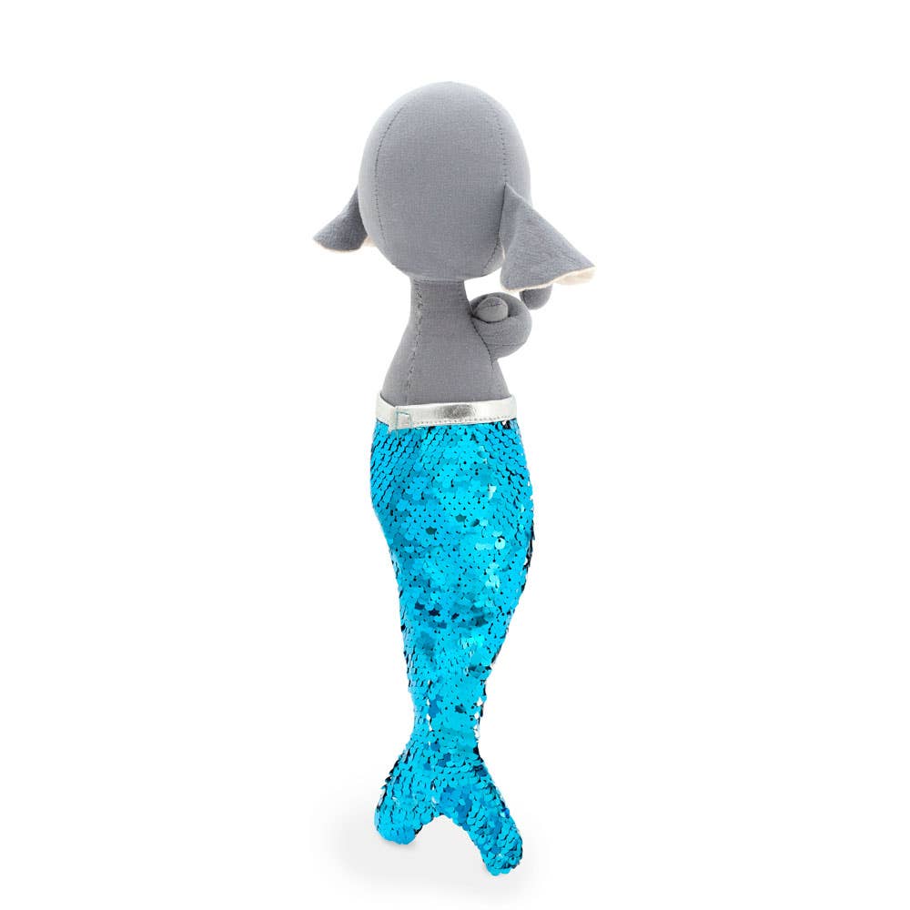 Peluche en coton, Alicia l'éléphant sirène : 29 cm, dès 3 ans