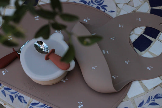Silicone Placemat Set - Cherries - Taupe