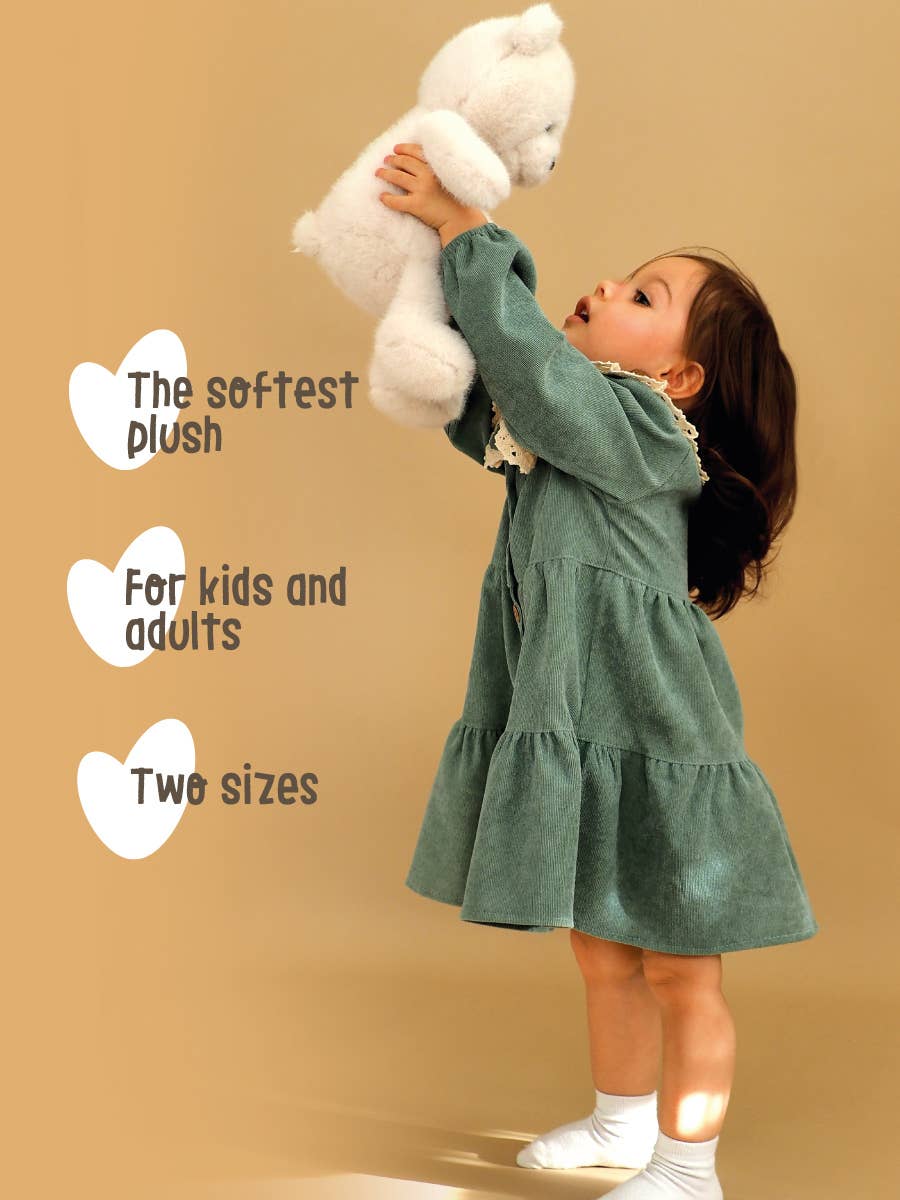 White teddy bear soft toy - 25 cm - 0+