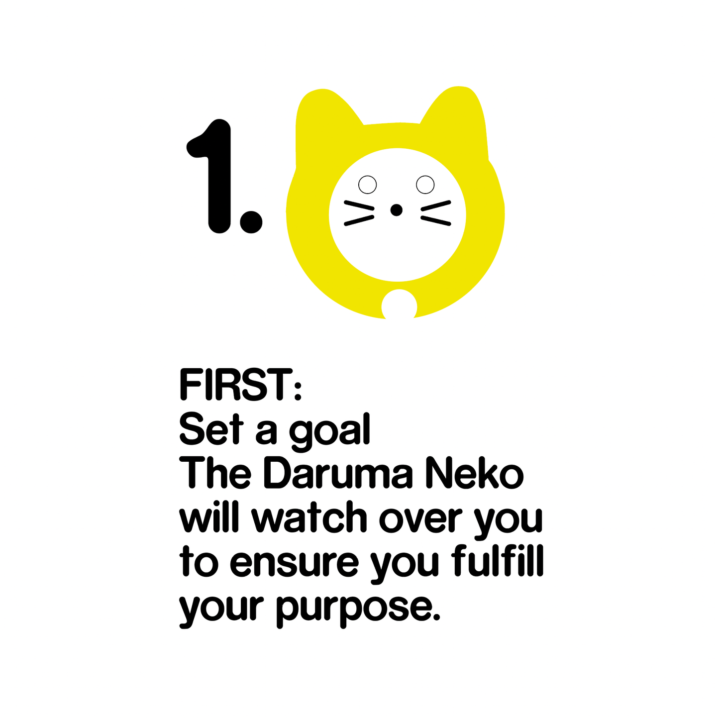 Yellow Daruma Cat "Good Fortune"