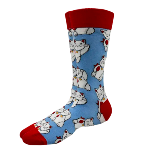 chaussettes chat chanceux blanc lcc